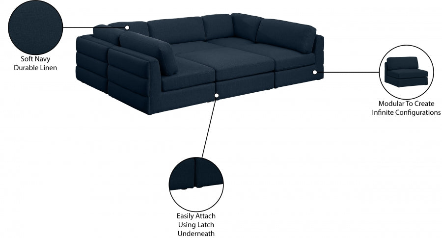 Canapé modulaire en lin texturé Beckham