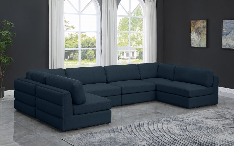 Canapé modulaire en lin texturé Beckham