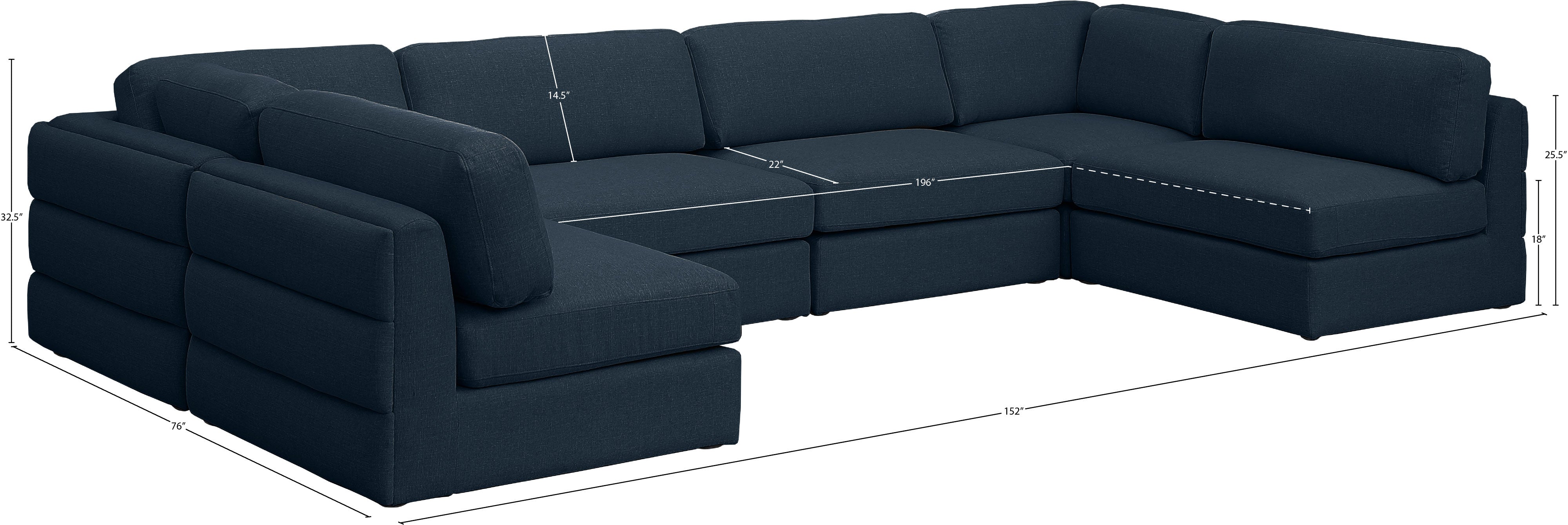 Canapé modulaire en lin texturé Beckham