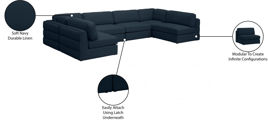 Canapé modulaire en lin texturé Beckham