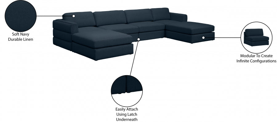 Canapé modulaire en lin texturé Beckham