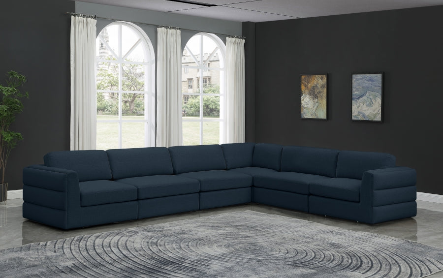 Canapé modulaire en lin texturé Beckham