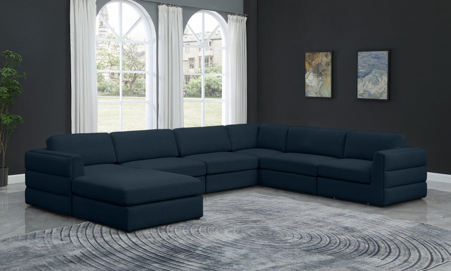 Canapé modulaire en lin texturé Beckham