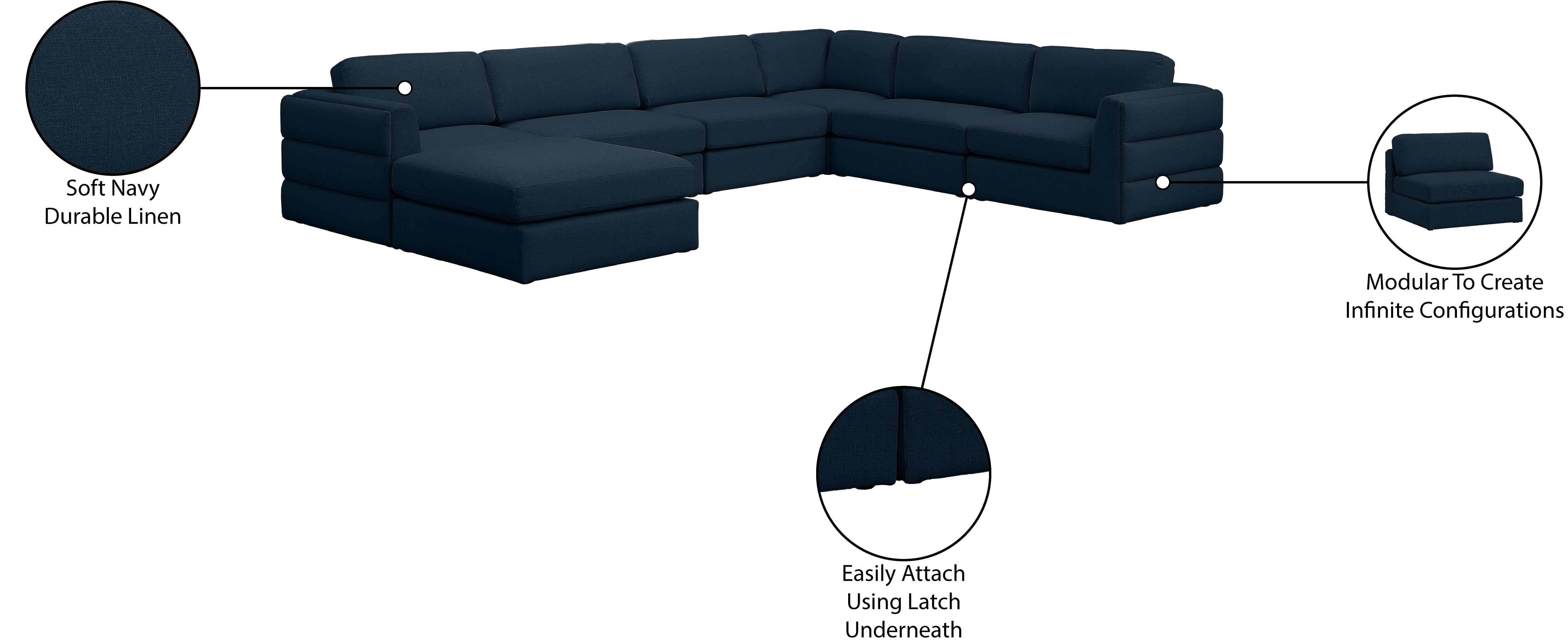 Canapé modulaire en lin texturé Beckham