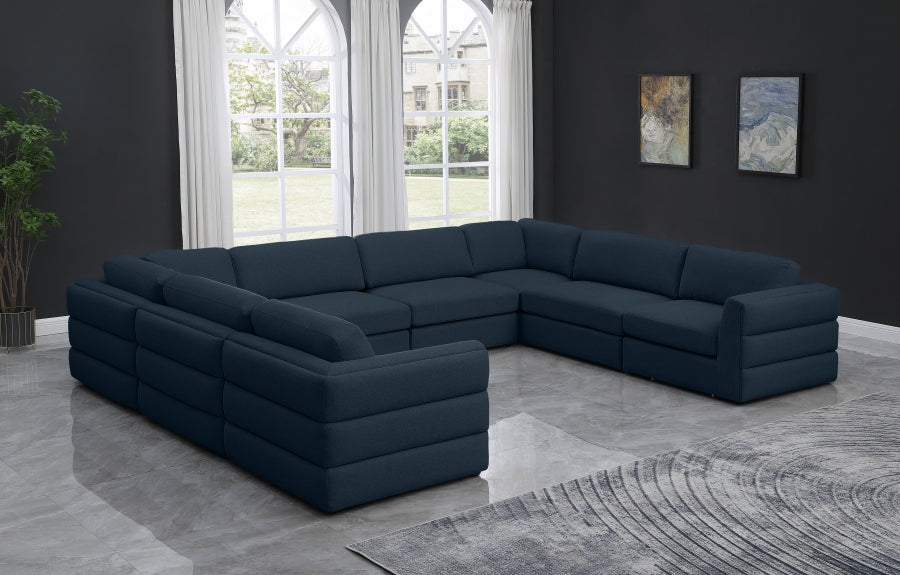 Canapé modulaire en lin texturé Beckham