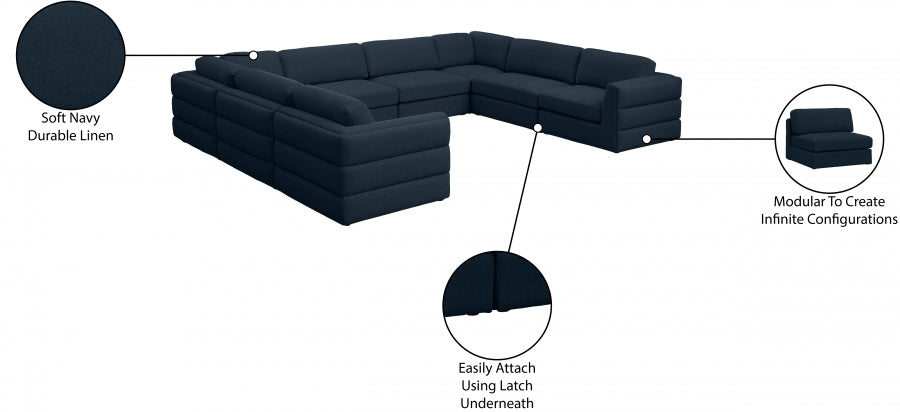 Canapé modulaire en lin texturé Beckham