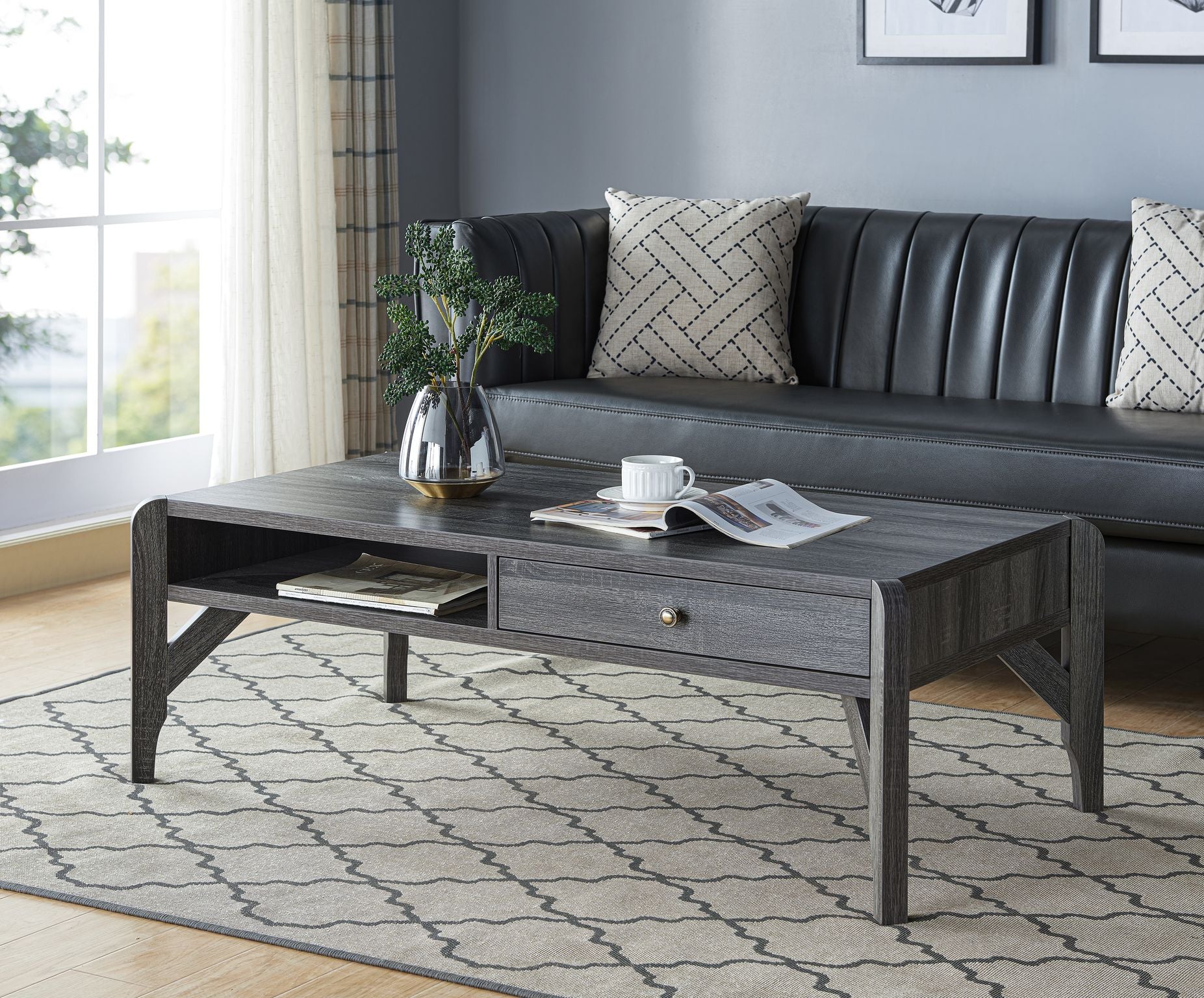TABLE BASSE - GRIS ( Meuble Mtl )