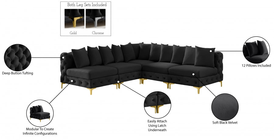 Sectionnel modulaire en velours Tremblay