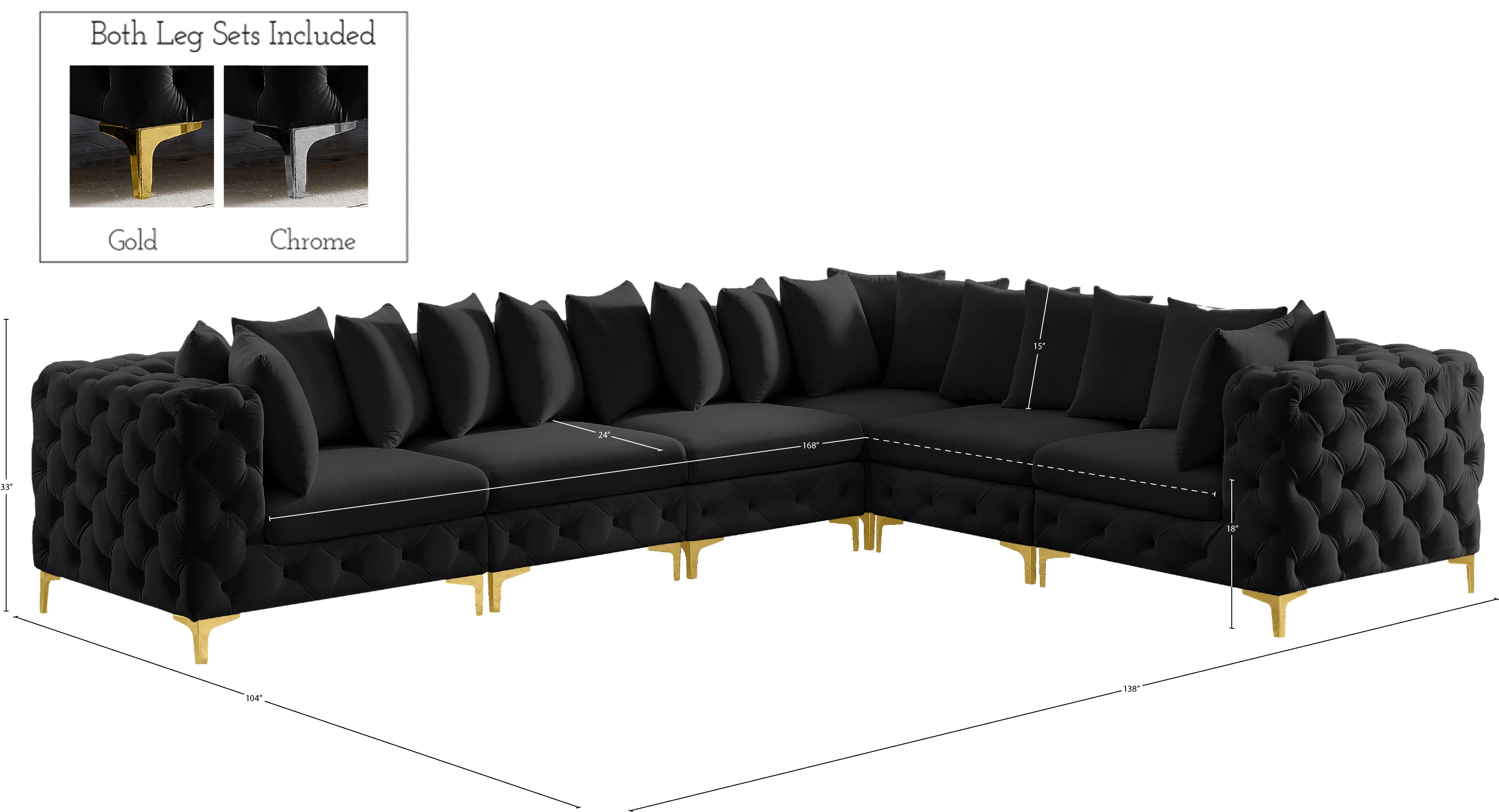Sectionnel modulaire en velours Tremblay