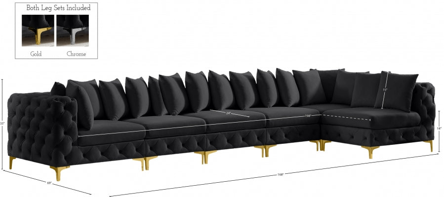 Sectionnel modulaire en velours Tremblay