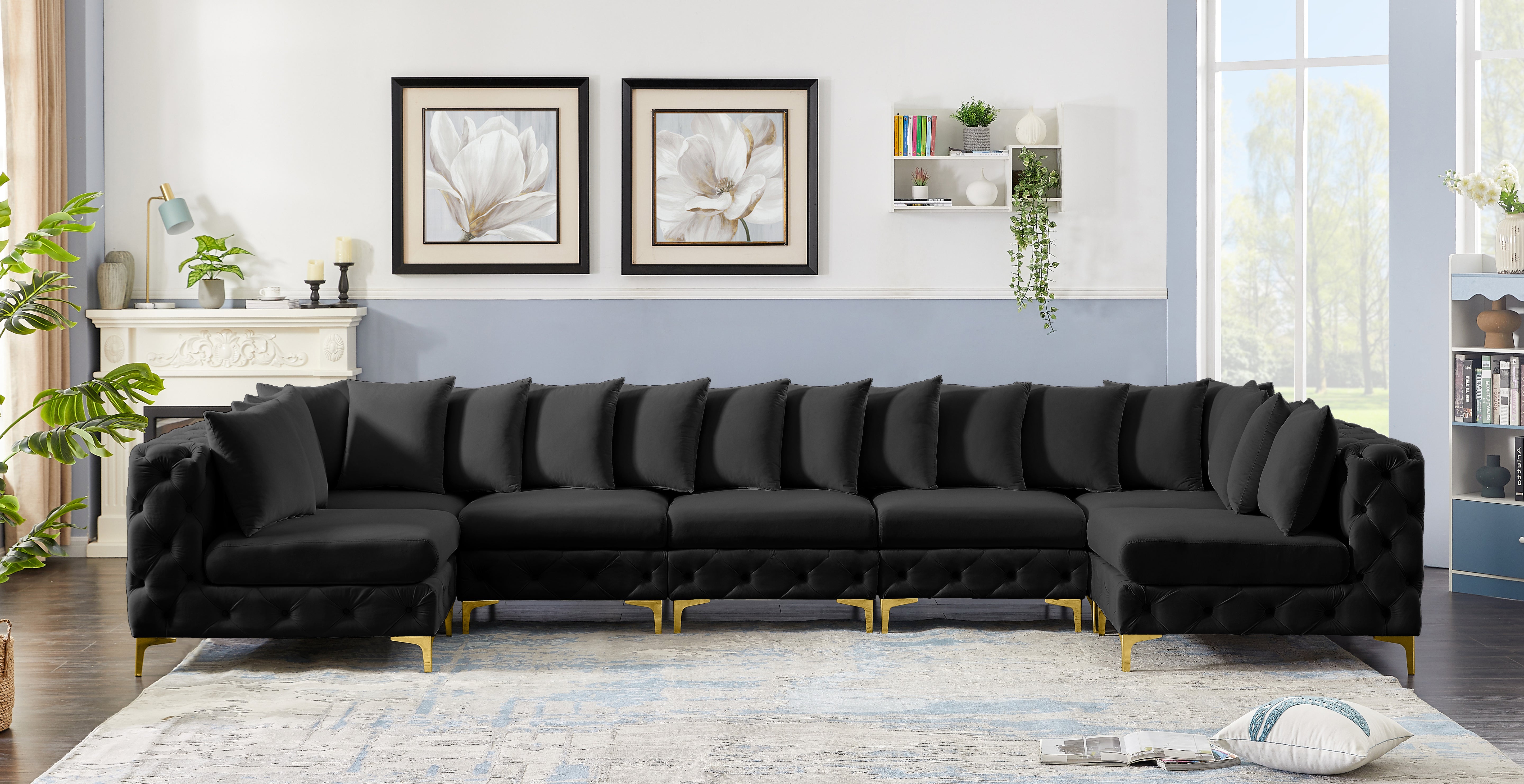 Sectionnel modulaire en velours Tremblay
