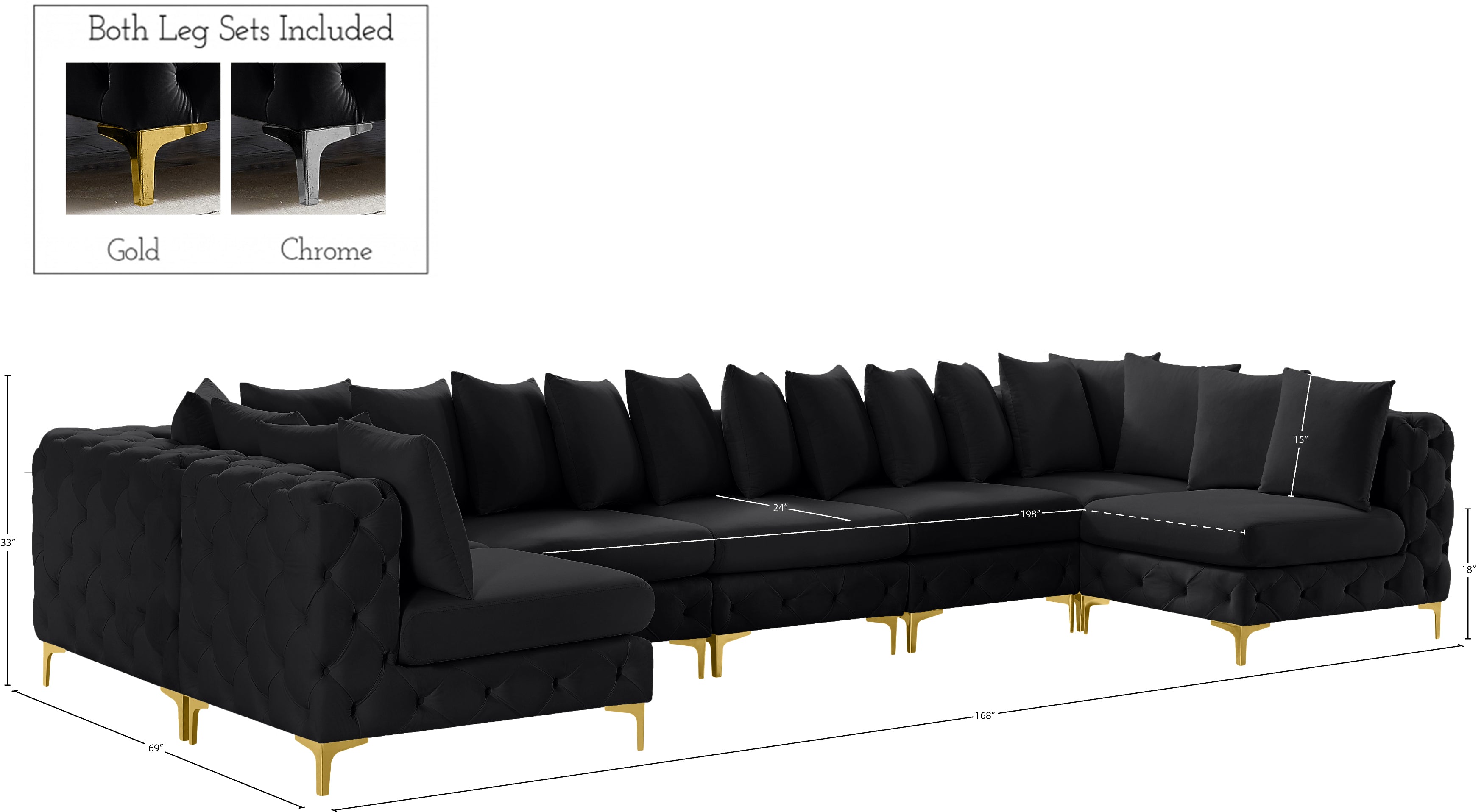 Sectionnel modulaire en velours Tremblay
