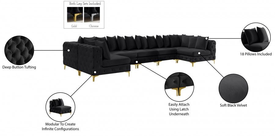 Sectionnel modulaire en velours Tremblay