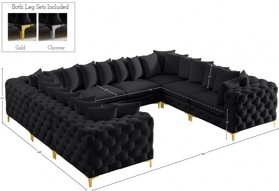 Sectionnel modulaire en velours Tremblay