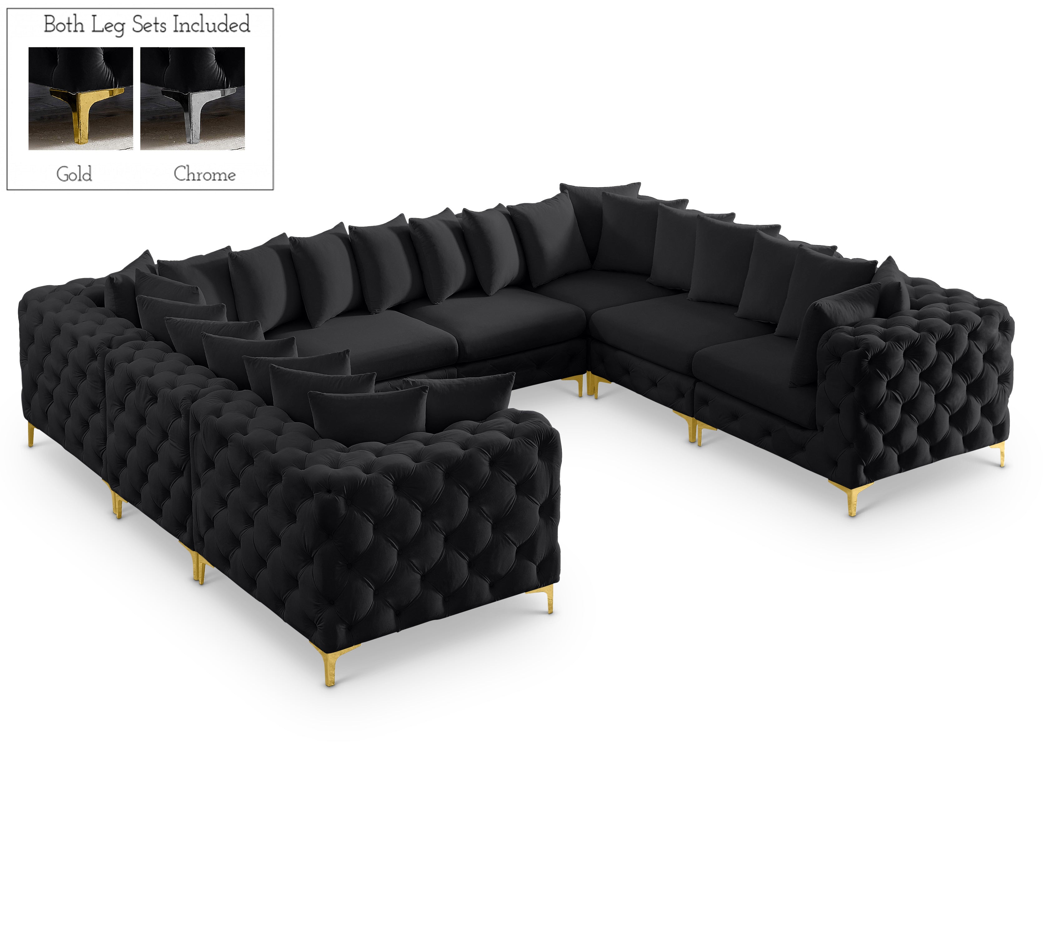 Sectionnel modulaire en velours Tremblay