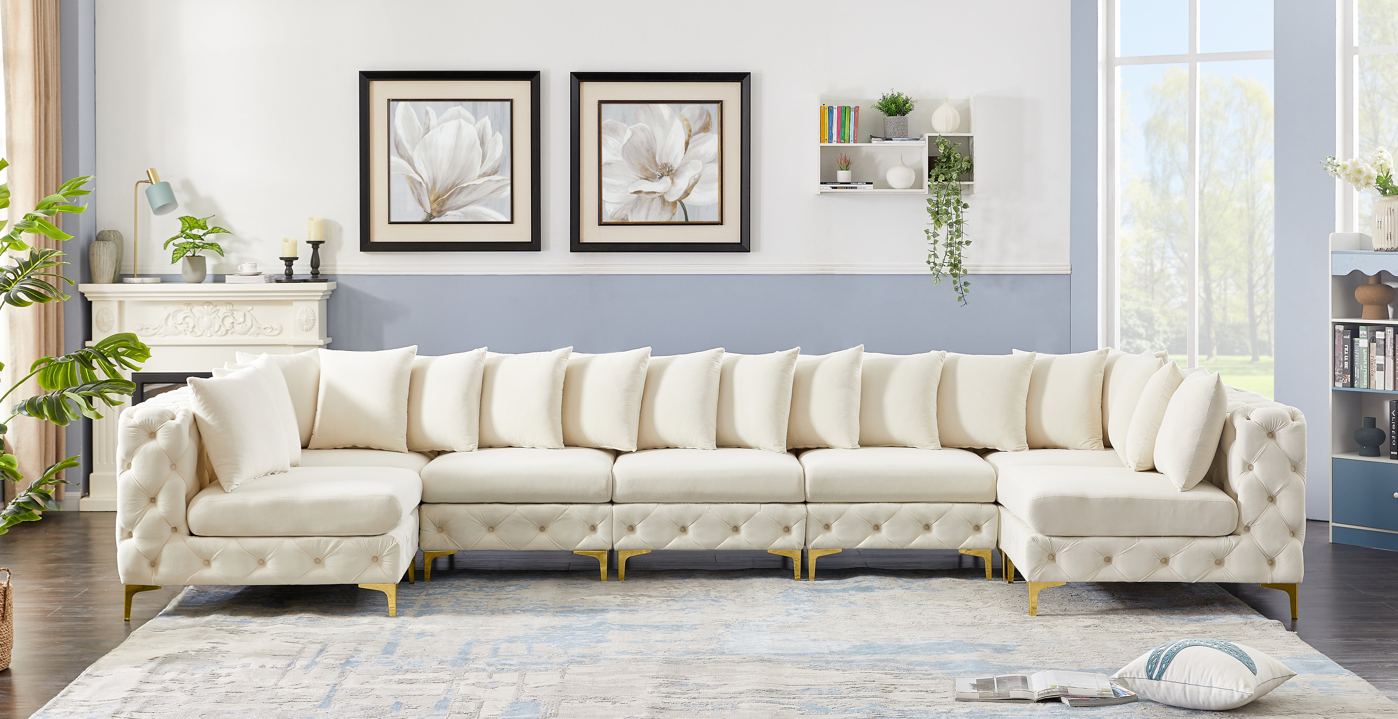 Sectionnel modulaire en velours Tremblay