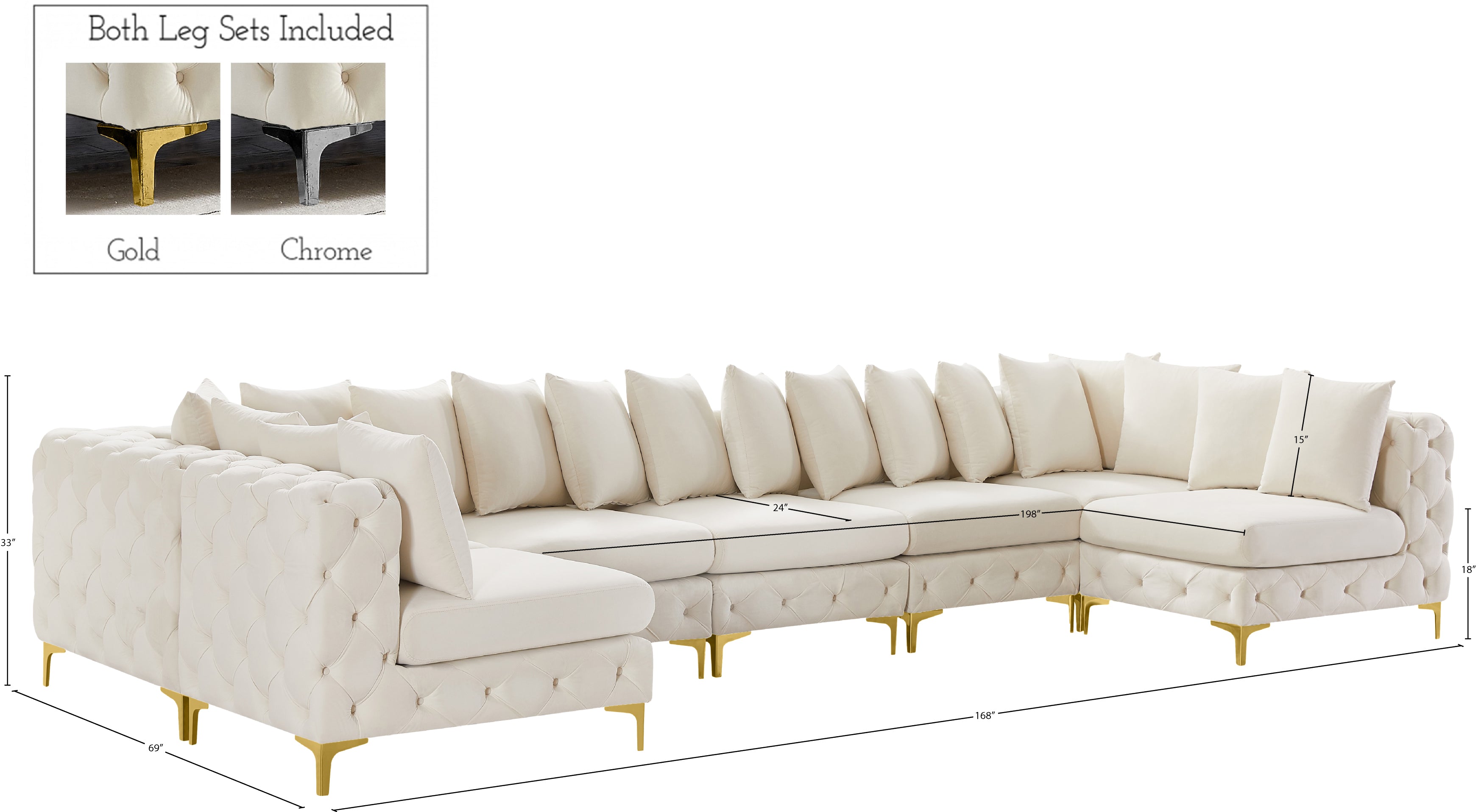 Sectionnel modulaire en velours Tremblay