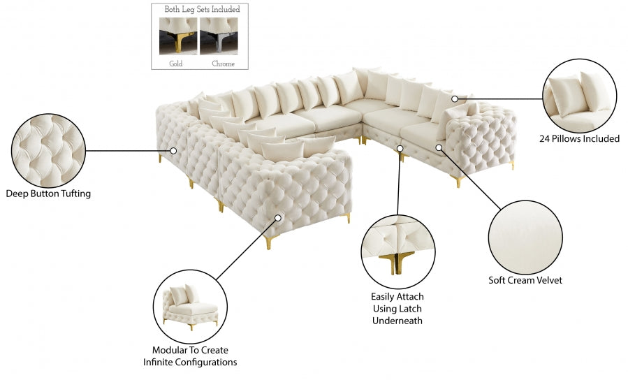 Sectionnel modulaire en velours Tremblay