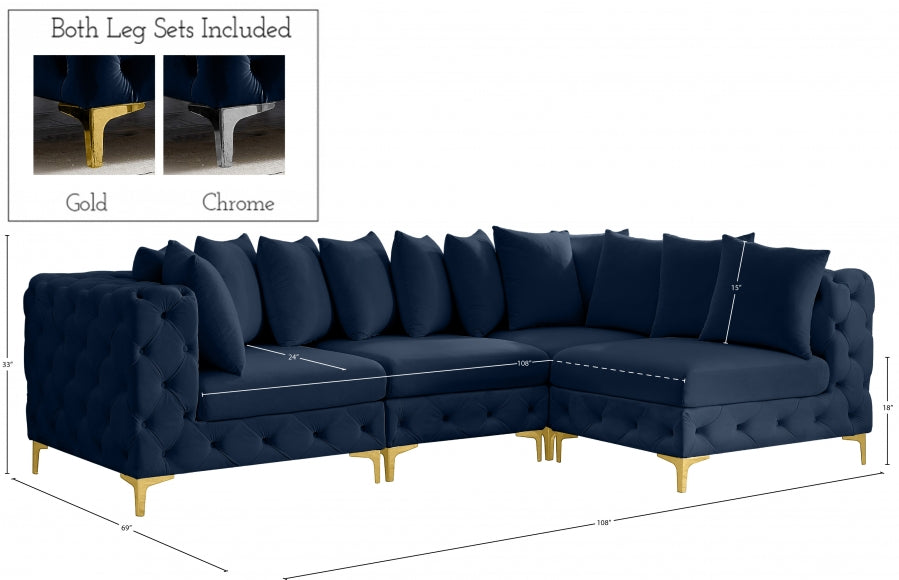 Sectionnel modulaire en velours Tremblay