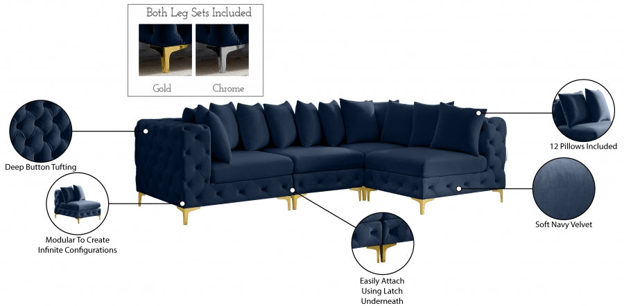 Sectionnel modulaire en velours Tremblay