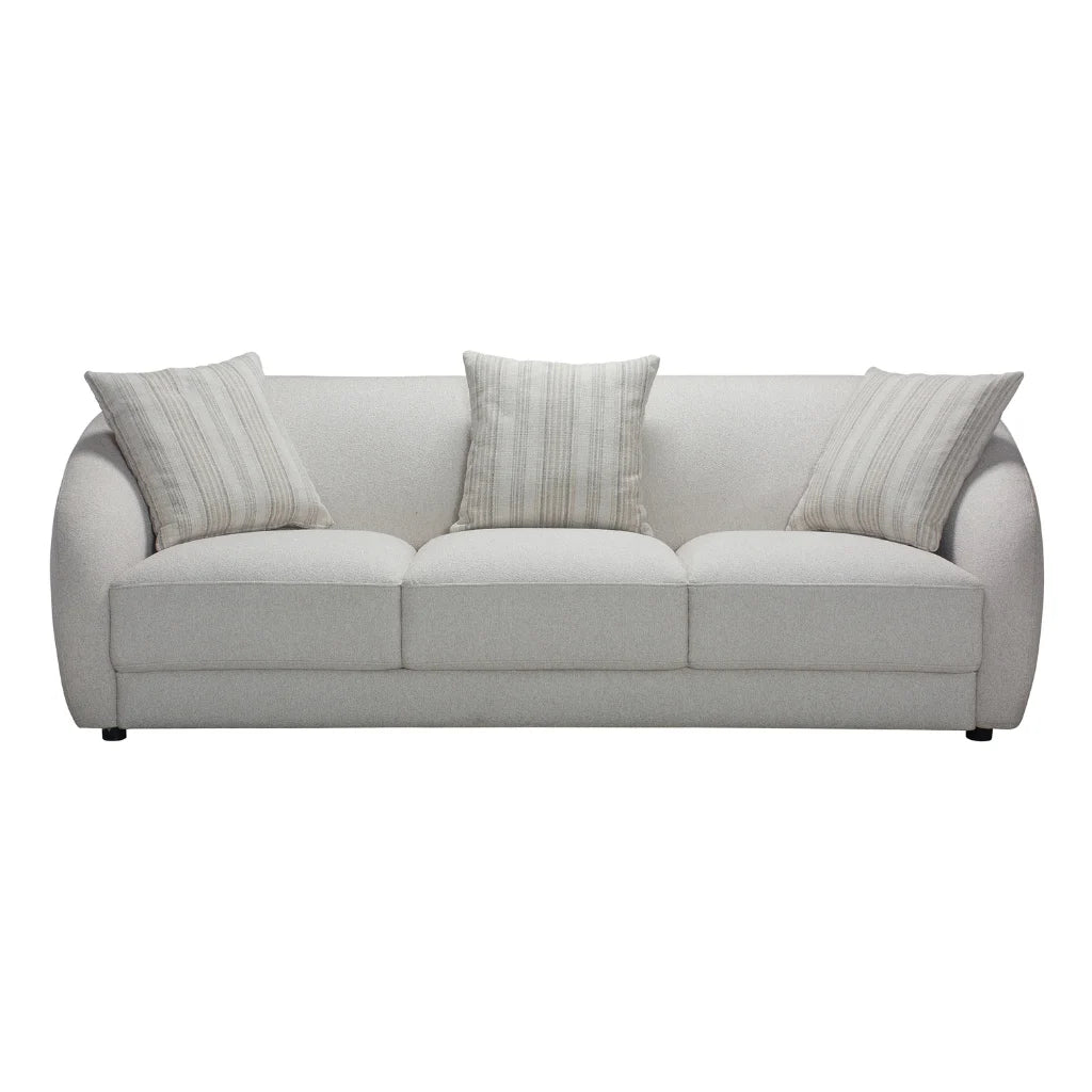 Canapé Sophy crème avec coussins – Style arrondi et spacieux