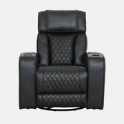 Primo Colton Fauteuil Berçant Pivotant Inclinable Cuir Noir