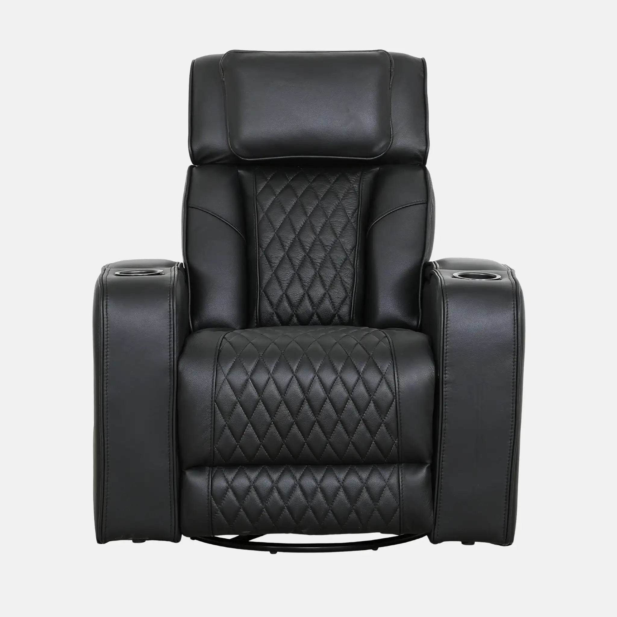 Primo Colton Fauteuil Berçant Pivotant Inclinable Cuir Noir