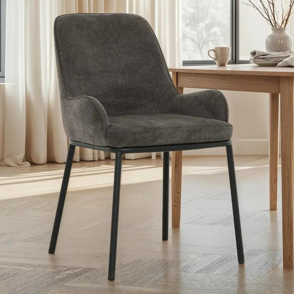 Chaises 1010 Gris Uzzi | Style Fauteuil | Lot de 2