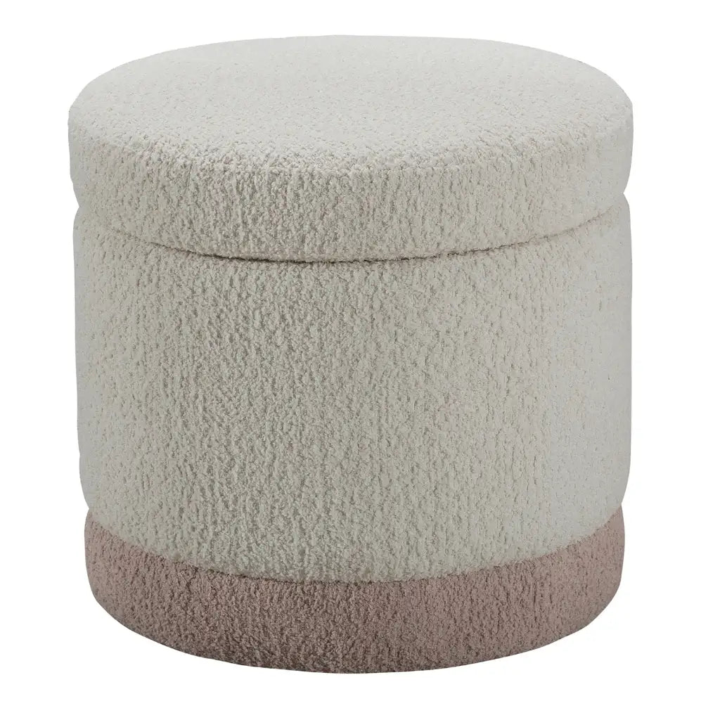 Ottoman Cava Barksdale | Texture Bouclée et Coffre Secret