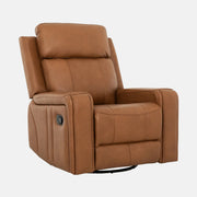 Primo Cavron Fauteuil Inclinable, Berçant et Pivotant en Cuir Cognac