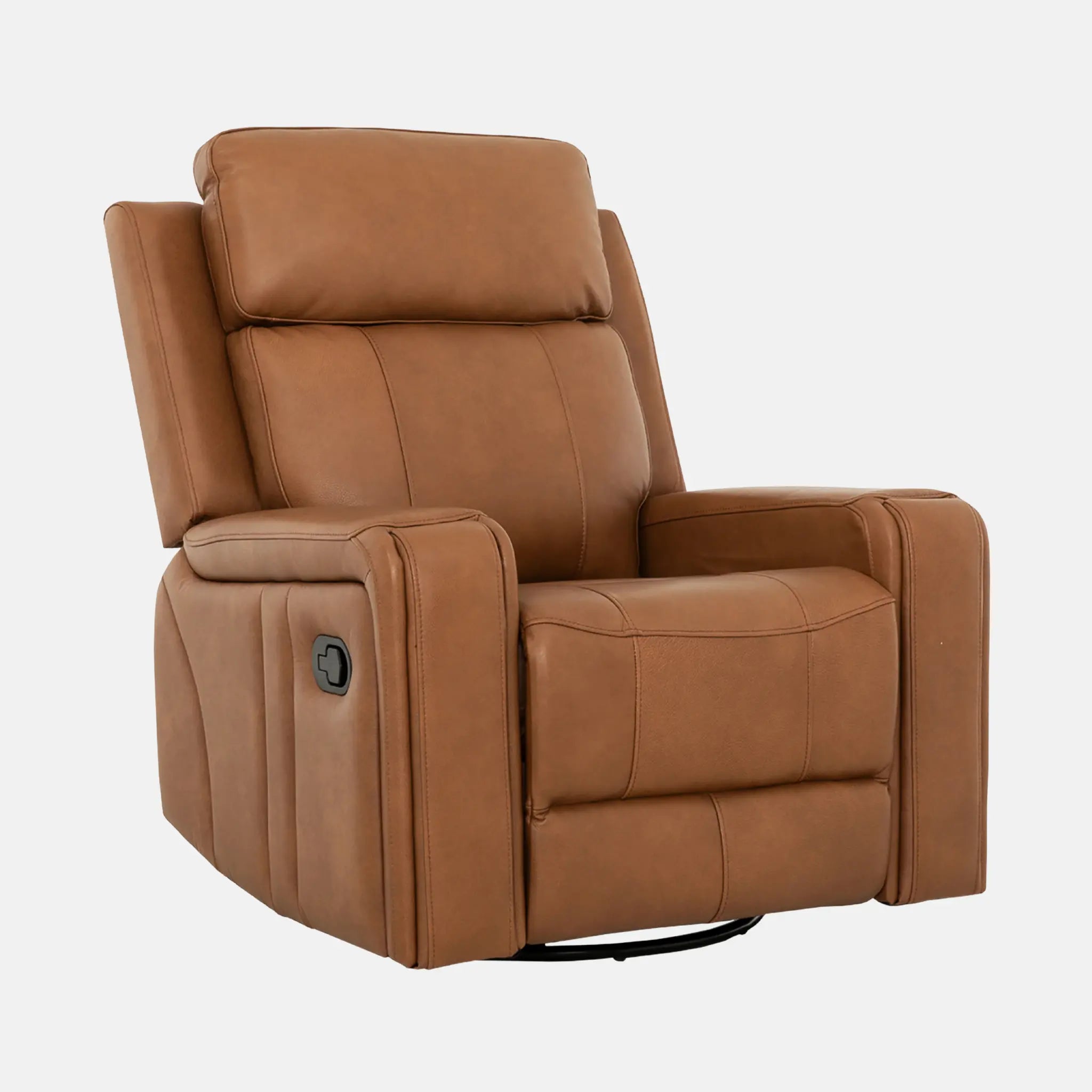 Primo Cavron Fauteuil Berçant et Pivotant Inclinable Cuir Cognac