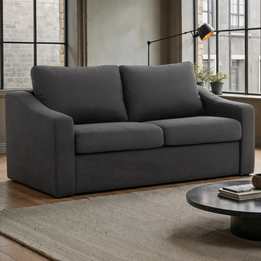 Canapé-lit SNF Flow gris foncé – Matelas hybride