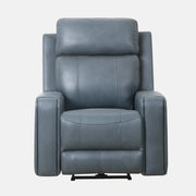 Primo Cavron Fauteuil Berçant et Inclinable Électrique Cuir Bleu