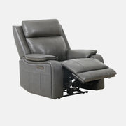 Primo Brindle Fauteuil Berçant Inclinable Électrique Cuir Anthracite