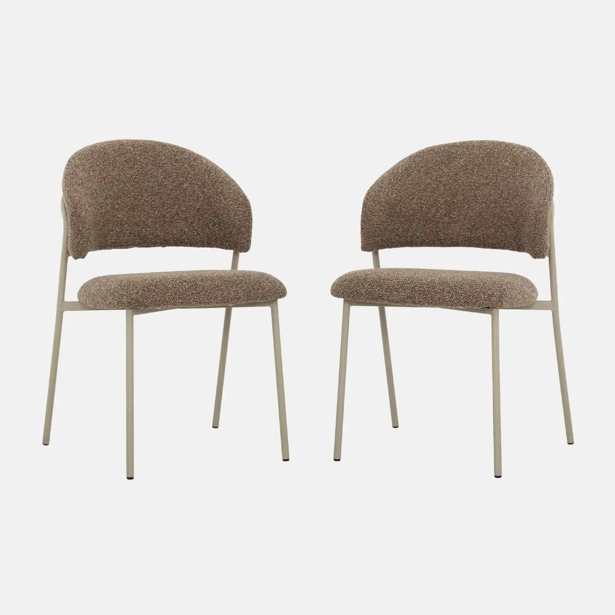 Primo Ensemble de 2 Chaises de Salle à Manger Confortables - Tissu Gris