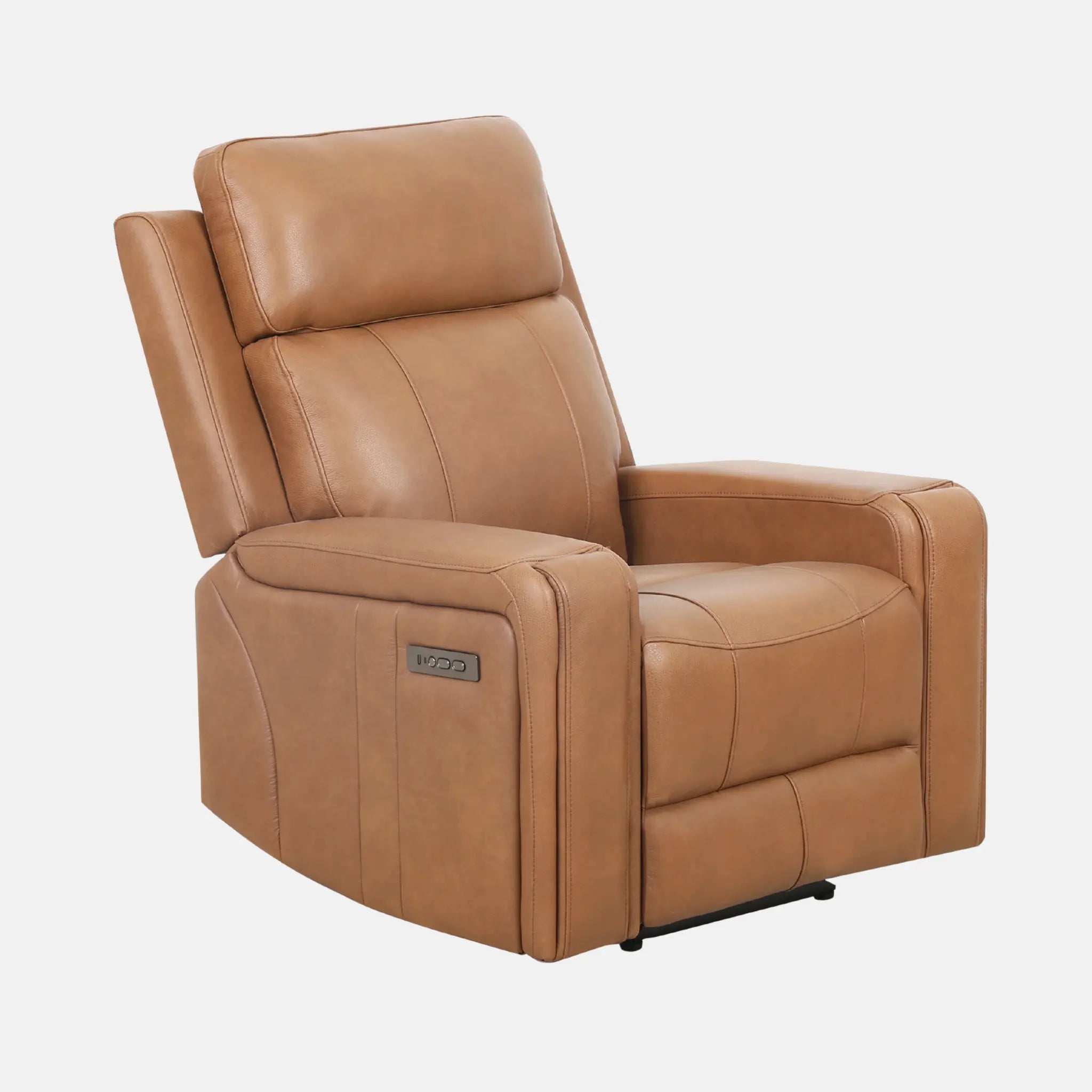 Primo Cavron Fauteuil Inclinable Électrique et Berçant Cuir Brun Cognac