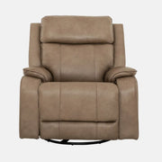 Primo Brindle Fauteuil Pivotant Berçant Inclinable Cuir Taupe