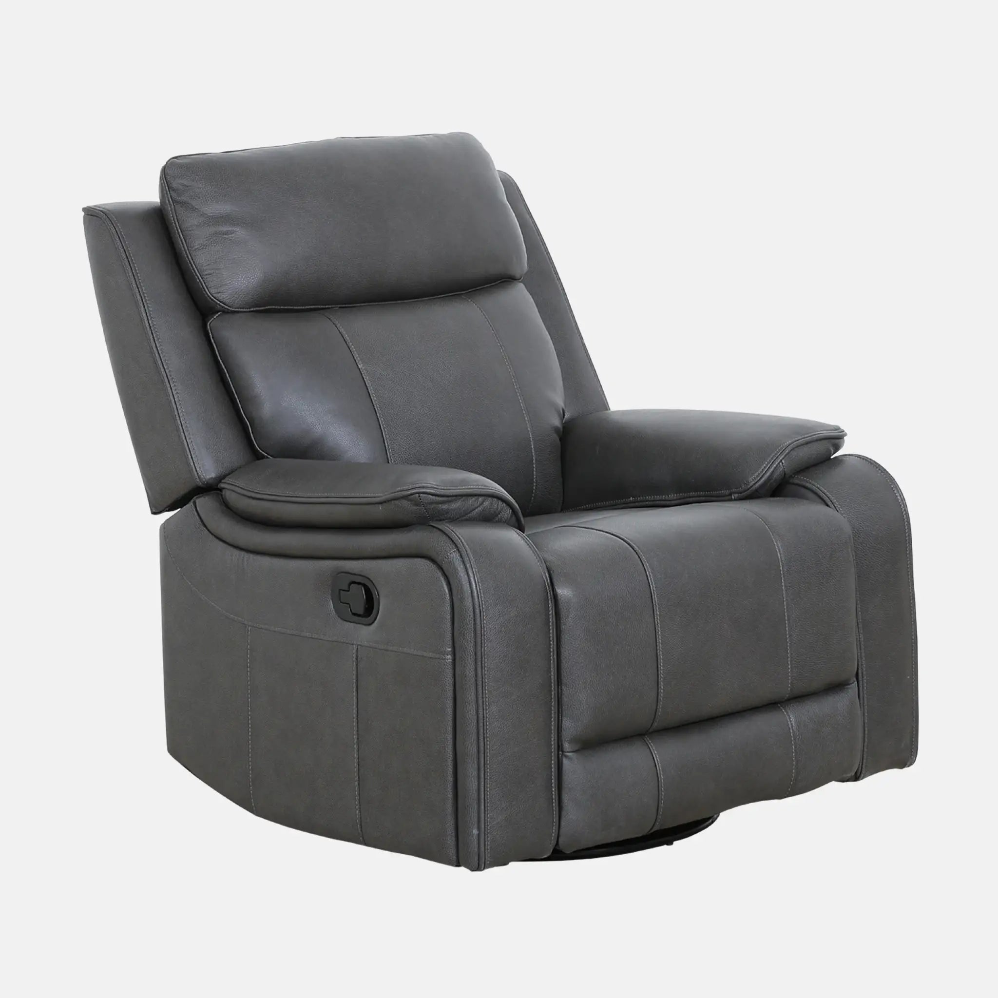 Primo Brindle Fauteuil Pivotant Berçant Inclinable Cuir Anthracite