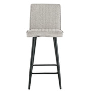 Duo 1019 : Tabourets de Bar en Tissu Latte et Pieds Noirs