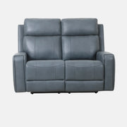 Cavron Causeuse Inclinable Électrique en Cuir Bleu