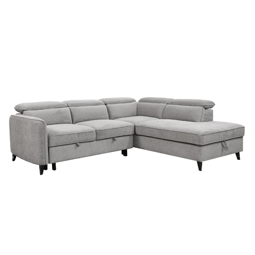 Sectionnel Juno dormeuse droite gris clair