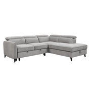 Sectionnel Juno dormeuse droite gris clair