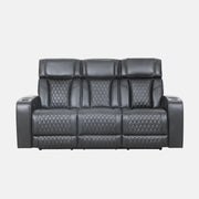 Primo Colton Sofa avec Rangement et Assises Inclinables Électriques Noir