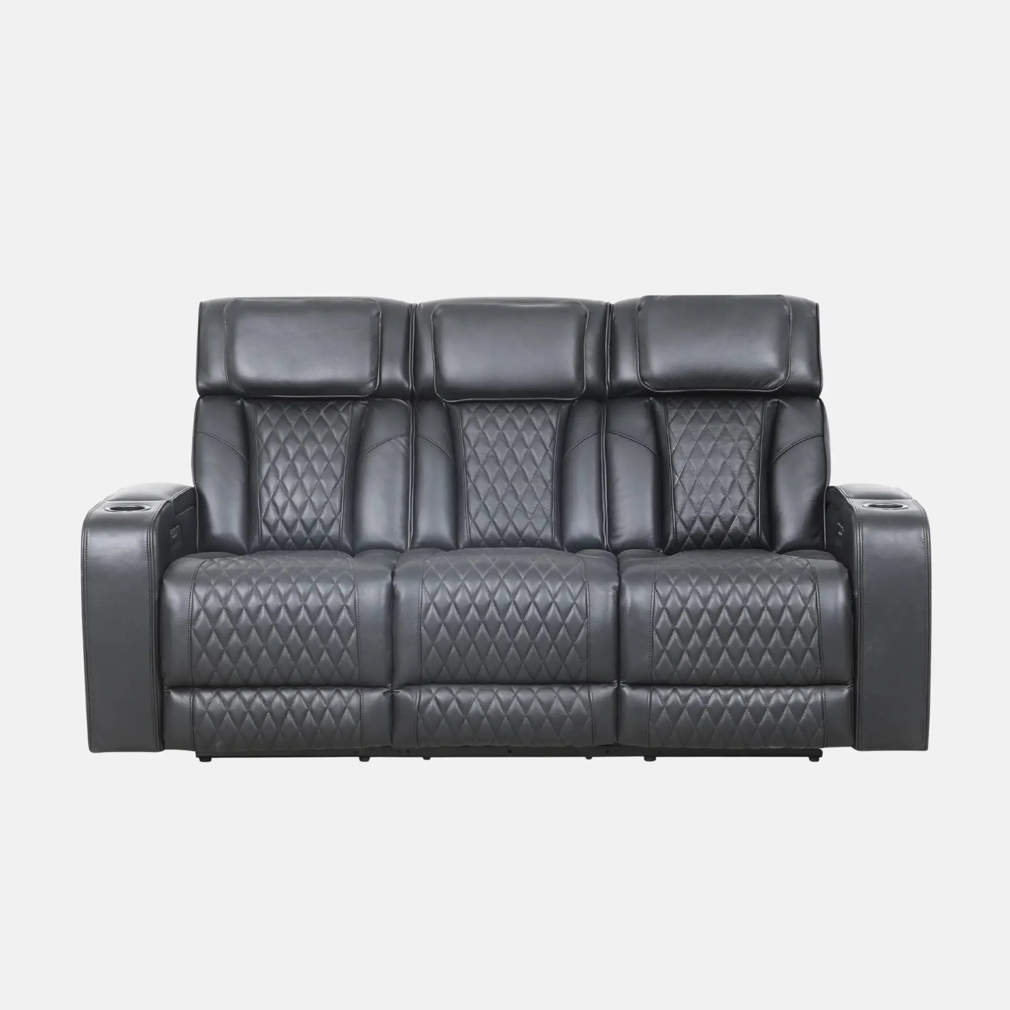 Primo Colton Sofa avec Rangement et Assises Inclinables Électriques Noir