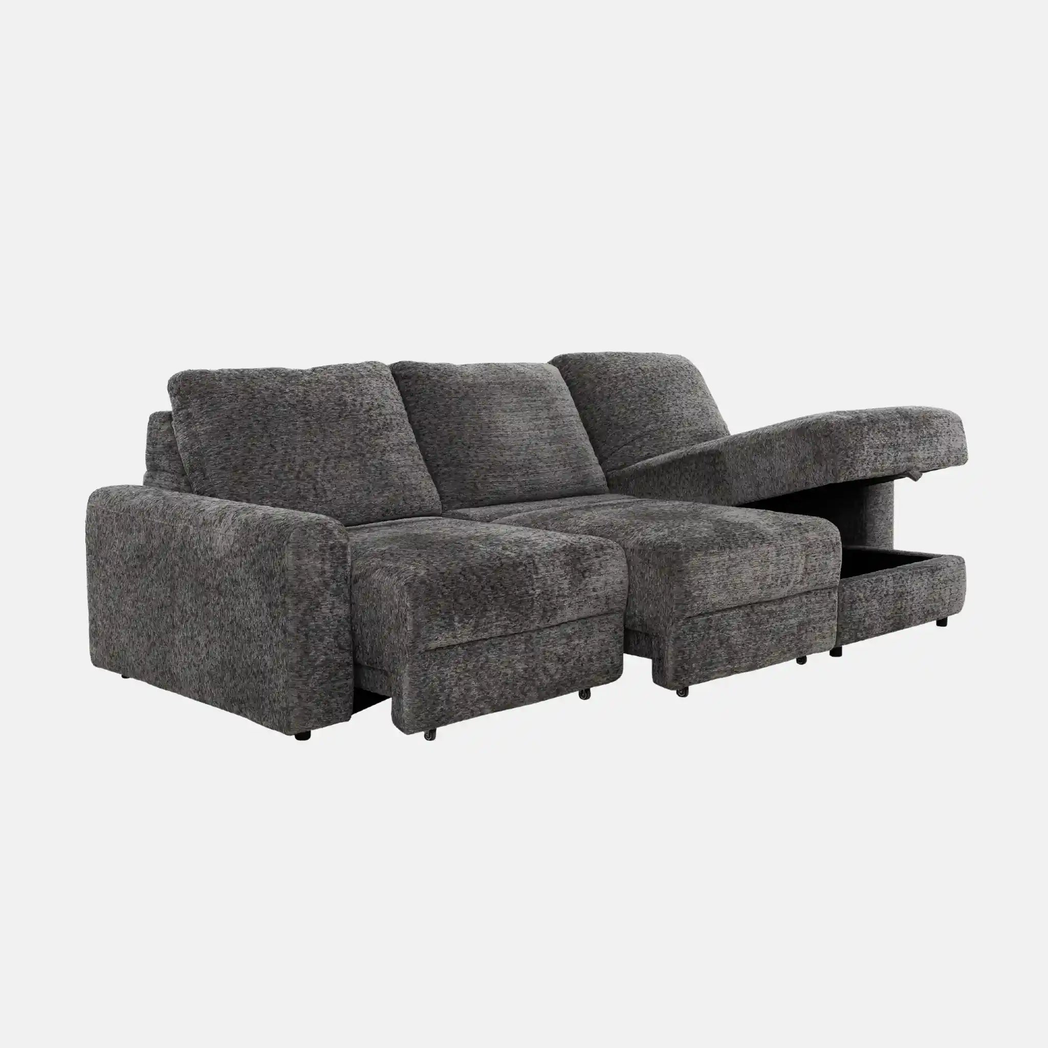 Infinity Sofa avec Rangement et Assises Coulissantes Électriques Gris