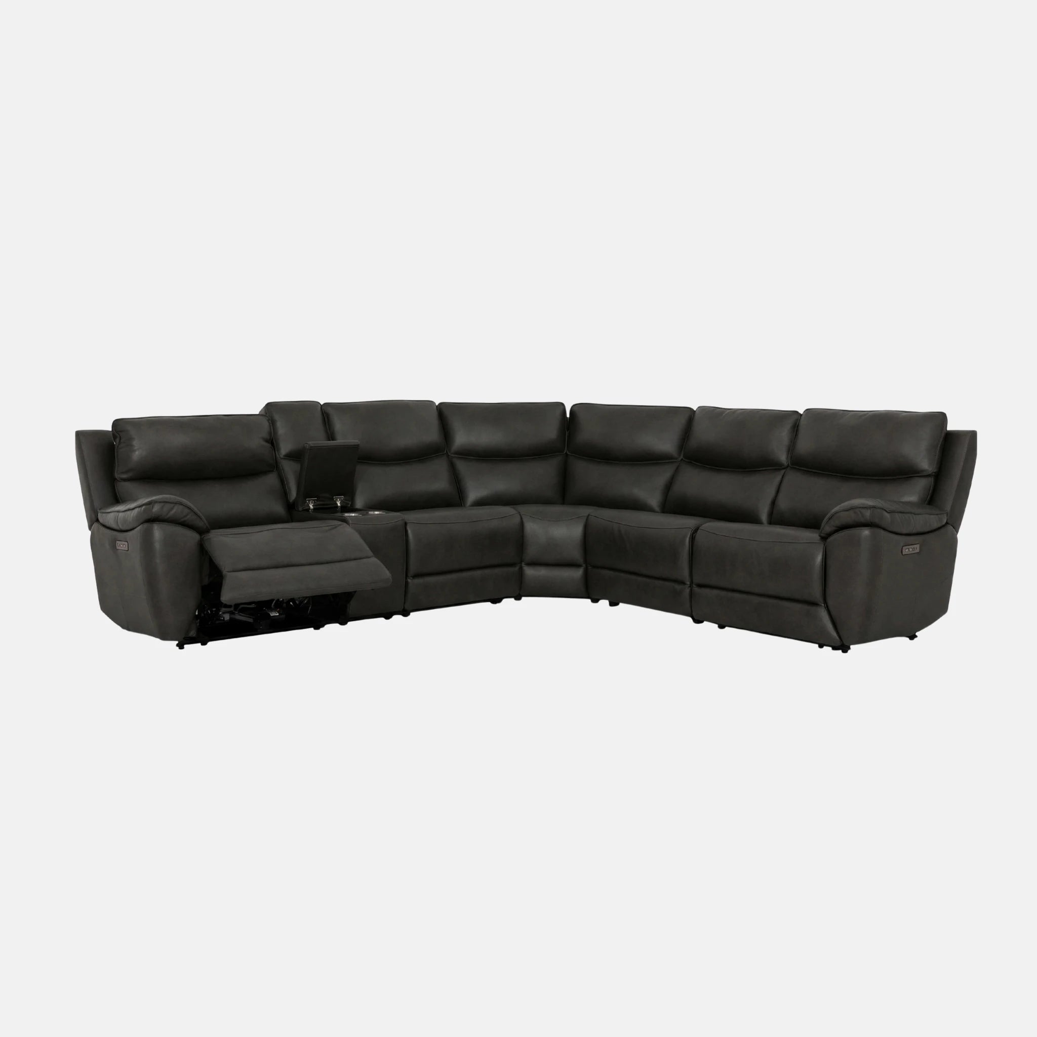Primo Knox Sofa avec Assises Inclinables Électriques 6 Pièces Cuir Espresso
