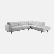 Durant Sofa Sectionnel Tissu Aspect Lin Méridienne Droite Huître