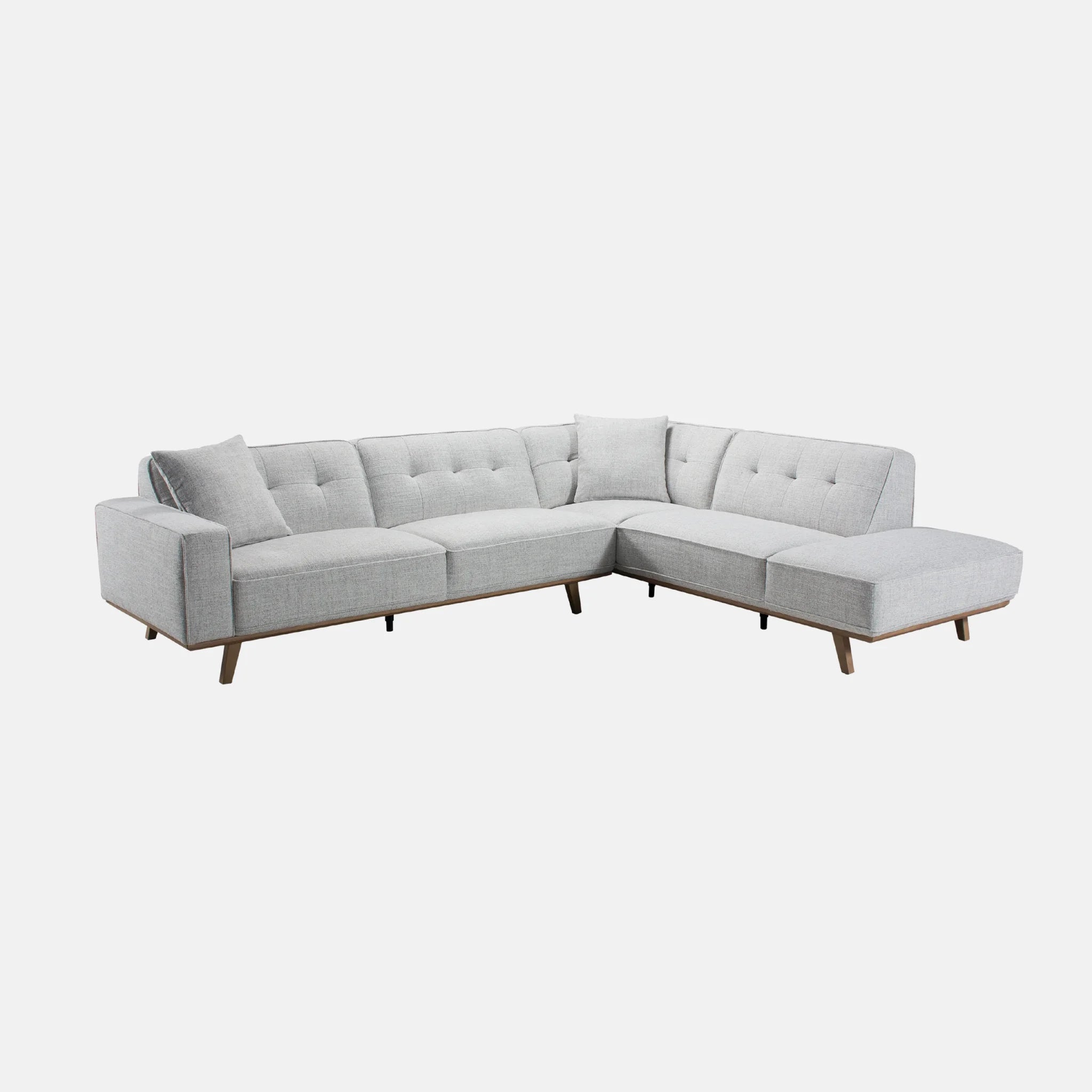 Durant Sofa Sectionnel Tissu Aspect Lin Méridienne Droite Huître