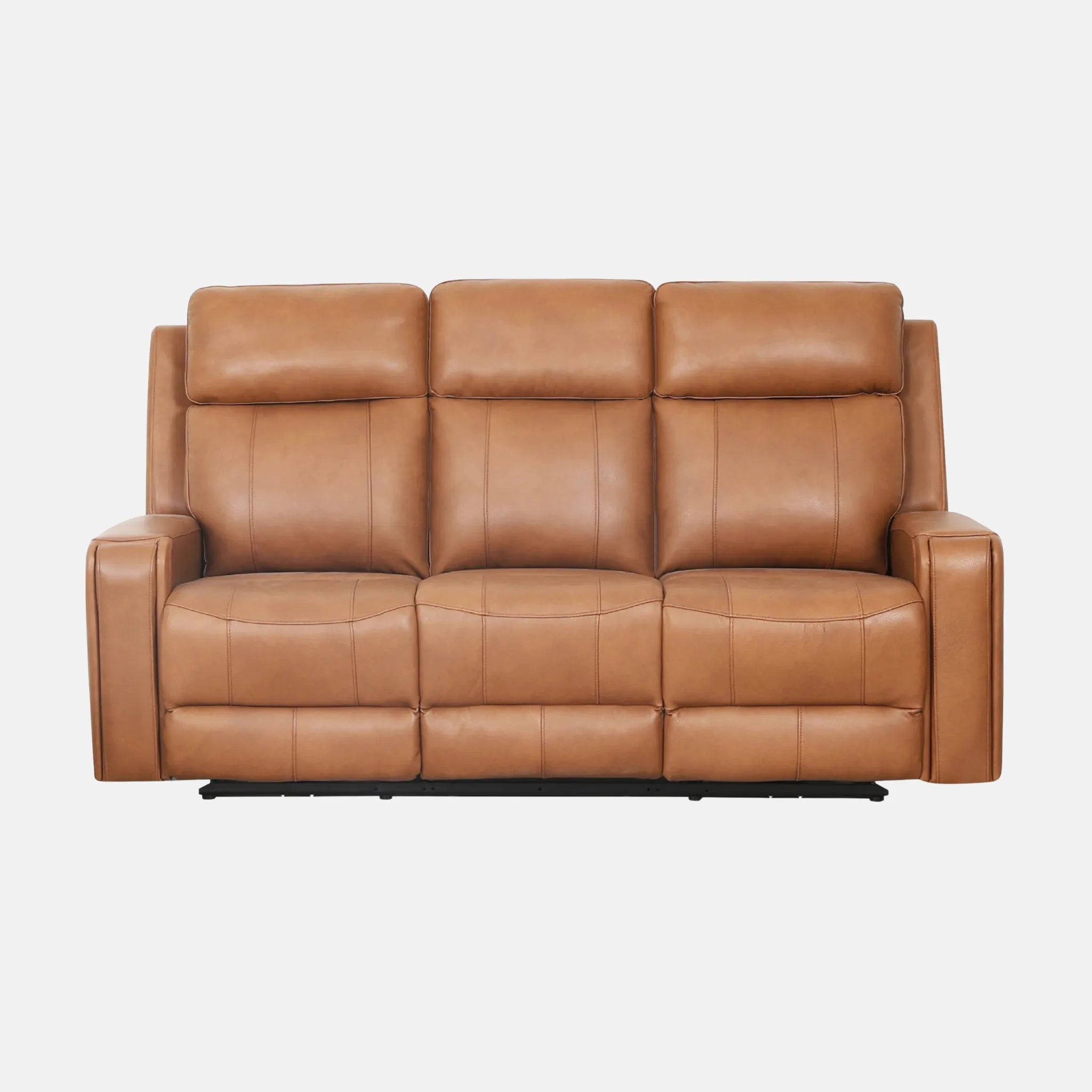 Primo Cavron Sofa Trois Places Inclinable Électrique Cognac