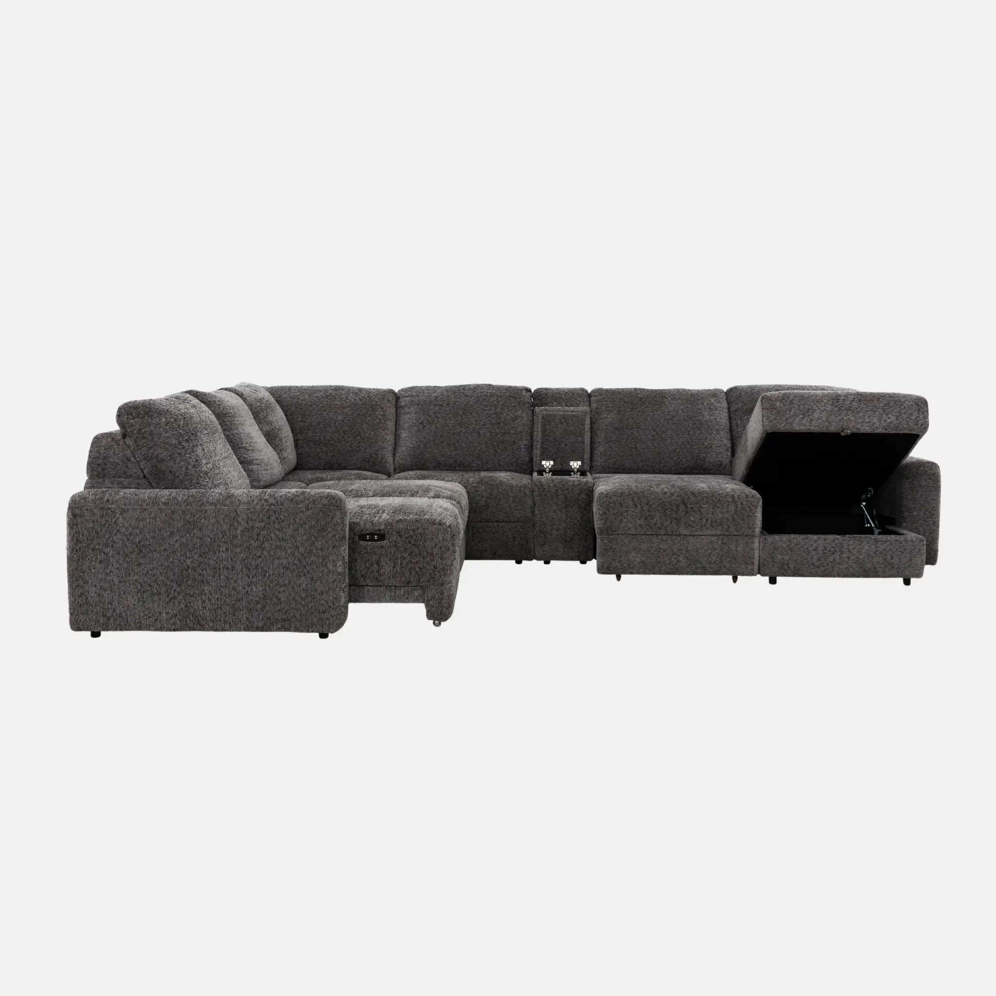 Primo Infinity Sofa Modulaire 7 Pièces Assises Coulissantes Électriques Gris